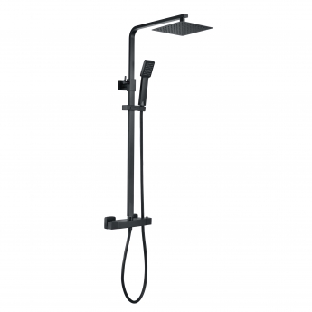 Signature Square Thermostatic Bar Mixer Shower with Shower Kit and Fixed Head - Matt Black