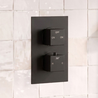 Signature Square Dual Concealed Mixer Shower with Shower Kit + Fixed Head - Matt Black | Product Image