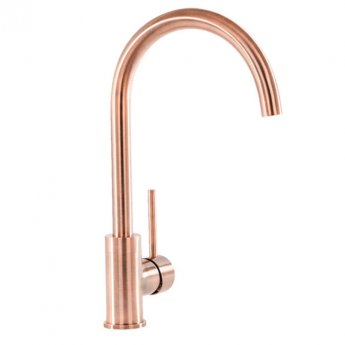 Prima Swan Neck Single Lever Kitchen Sink Mixer Tap - Copper