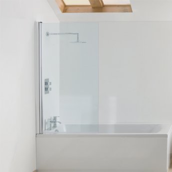Signature Contract Square Hinged Bath Screen 1502mm H x 770-785mm W - 6mm Glass