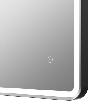 Signature Daisy Front-Lit LED Bathroom Mirror with Demister Pad 800mm H x 600mm W - Matt Black | Product Image