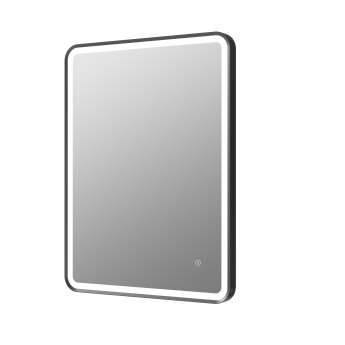 Signature Daisy Front-Lit LED Bathroom Mirror with Demister Pad 800mm H x 600mm W - Matt Black | Product Image