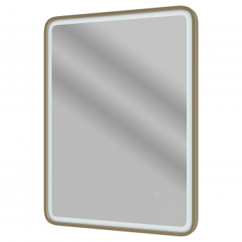 Signature Daisy Front-Lit LED Bathroom Mirror with Demister Pad 800mm H x 600mm W - Brushed Bronze | Product Image