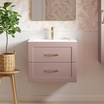 Signature Duke 610mm 2-Drawer Wall Hung Vanity Unit