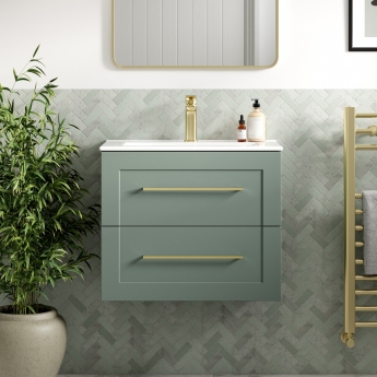 Signature Duke 610mm 2-Drawer Wall Hung Vanity Unit