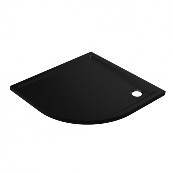 Signature Dusk Matt Black 40mm Quadrant Shower Tray (inc Black Waste)