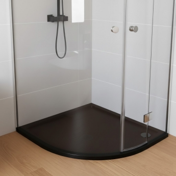Signature Dusk Low Profile Matt Black Quadrant Shower Tray 900mm x 900mm (inc Waste) | Product Image