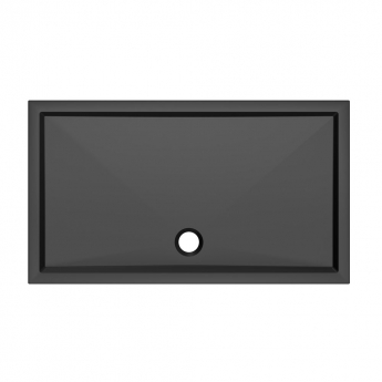 Signature Dusk Matt Black 40mm Rectangular Shower Tray (inc Black Waste)