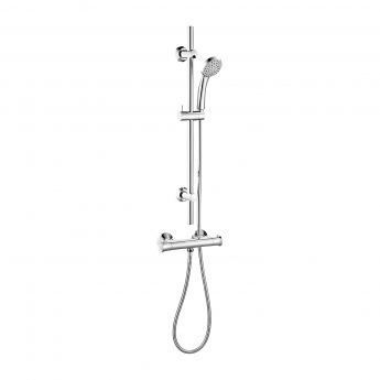 Signature Emerge Thermostatic Bar Mixer Shower with Adjustable Shower Riser Kit - Chrome