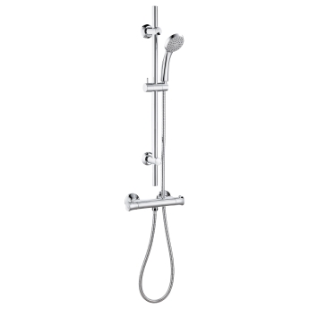 Signature Emerge Thermostatic Bar Mixer Shower with Adjustable Shower Riser Kit - Chrome | Product Image
