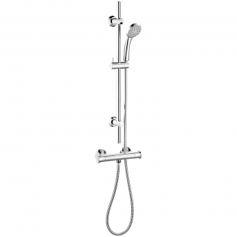 Signature Emerge Thermostatic Bar Mixer Shower with Adjustable Shower Riser Kit - Chrome