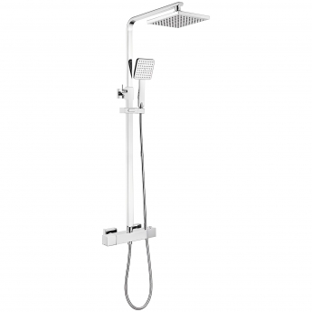 Signature Energy Cool-Touch Square Thermostatic Bar Mixer Shower with Shower Kit + Fixed Head - Chrome