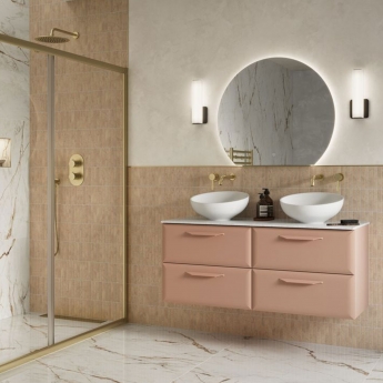 Signature Enzo Round Back-Lit LED Bathroom Mirror with Demister Pad 500mm H x 600mm W