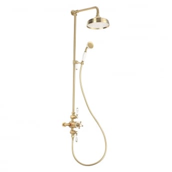 Signature Traditional Exposed Mixer Shower with Shower Kit and Fixed Head - Brushed Brass