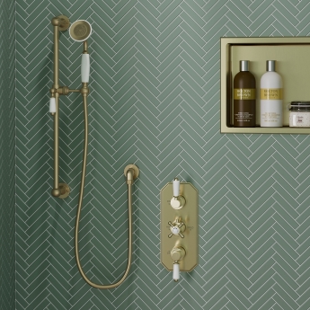 Signature Eternal Traditional Slide Rail Shower Kit - Brushed Brass