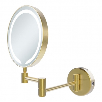 Signature Evelyn Round LED Cosmetic Bathroom Mirror - Brushed Brass