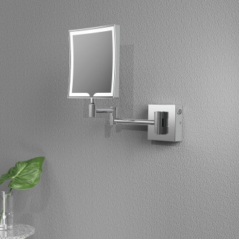 Signature Evelyn Square LED Cosmetic Bathroom Mirror 200mm H x 200mm W - Chrome | Product Image