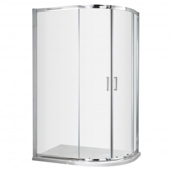 Excel Offset Quadrant Shower Enclosure with Handles 1200mm x 800mm - 5mm Glass