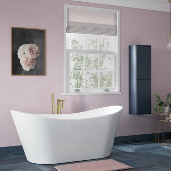 Signature Glide Freestanding Bath Shower Mixer Tap with Shower Kit - Brushed Brass