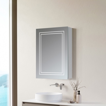 Signature Finley 1-Door LED Mirrored Bathroom Cabinet with Demister Pad 700mm H x 500mm W