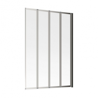 Signature Framed Four Folding Square Bath Screen 1400mm High x 800mm Wide - 4mm Glass