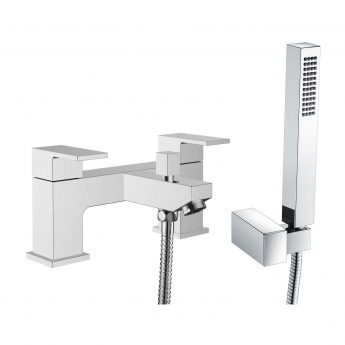 Signature Form Bath Shower Mixer Tap with Shower Kit and Bracket - Chrome
