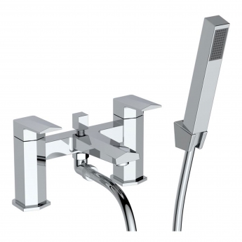 Signature Geo Bath Shower Mixer Tap with Shower Kit and Bracket - Chrome | Product Image
