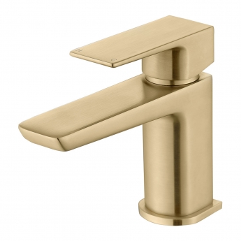Signature Glide Cloakroom Mono Basin Mixer Tap Single Handle with Waste - Brushed Brass
