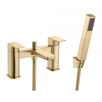 Signature Glide Bath Shower Mixer Tap with Shower Kit and Bracket - Brushed Brass
