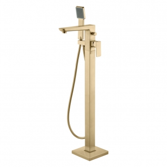Signature Glide Freestanding Bath Shower Mixer Tap with Shower Kit - Brushed Brass