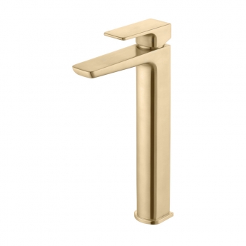 Signature Glide Mono Tall Basin Mixer Tap Single Handle - Brushed Brass