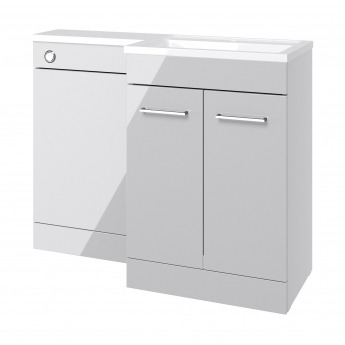 Signature Gothenburg RH Combination Unit with Polymarble Basin 1100mm Wide - Grey Gloss