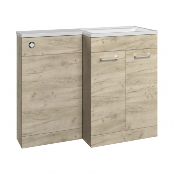 Signature Gothenburg RH Combination Unit with Polymarble Basin 1100mm Wide - Oak | Product Image