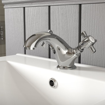 Signature Greenwich Basin Mixer Tap Dual Handle with Click Clack Waste - Chrome | Product Image