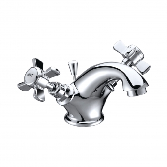 Signature Greenwich Basin Mixer Tap Dual Handle with Click Clack Waste - Chrome