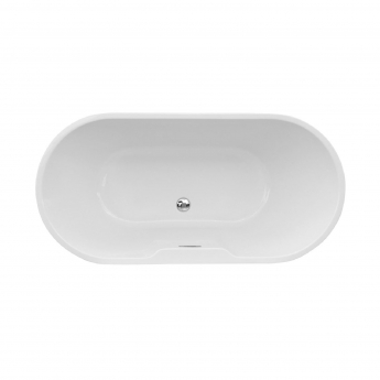 Signature Perseus Black Double Ended Freestanding Bath with Integrated Waste 1655mm x 745mm