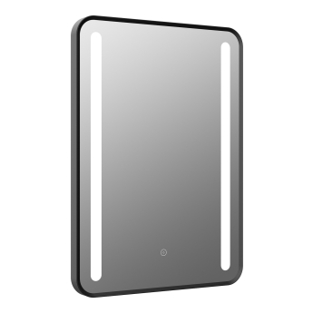 Signature Harper Front-Lit LED Bathroom Mirror with Demister Pad 700mm H x 500mm W - Black | Product Image