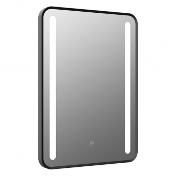Signature Harper Front-Lit LED Bathroom Mirror with Demister Pad 700mm H x 500mm W - Black