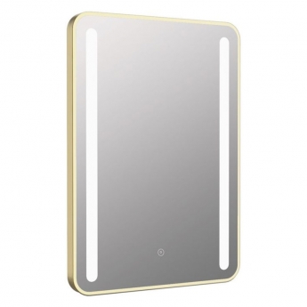 Signature Harper Front-Lit LED Bathroom Mirror with Demister Pad 700mm H x 500mm W - Brushed Brass