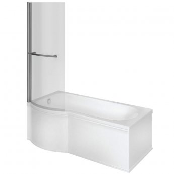 Signature Coast P-Shaped Shower Bath with Front Panel and Screen 1700mm x 700mm/850mm - Left Handed