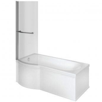 Signature Coast P-Shaped Shower Bath 1700mm x 700mm/850mm with Hinged Screen