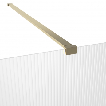 Signature Icon Fluted Brushed Bronze 1950mm High Wet Room Glass Shower Screen