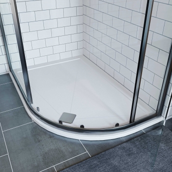 Signature Harbour Anti-Slip Offset Quadrant Shower Tray with Waste 1200mm x 900mm - Right Handed