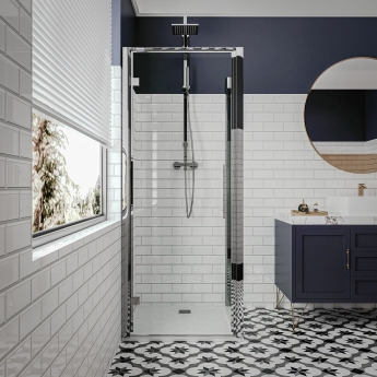 Signature Harbour Anti-Slip Square Shower Tray with Waste 900mm x 900mm - Ultraslim
