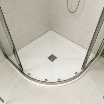 Signature Grade Quadrant Shower Tray with Waste 900mm x 900mm - White