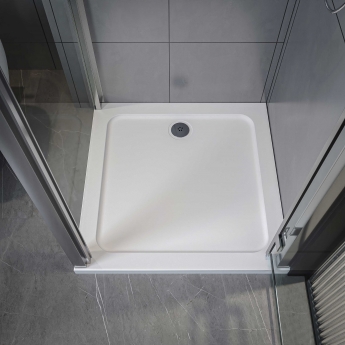 Signature Core40 Square Shower Tray with Waste 900mm x 900mm - White