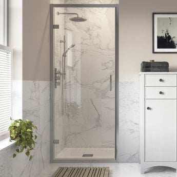 Signature Icon Hinged Shower Door 900mm Wide - 8mm Glass