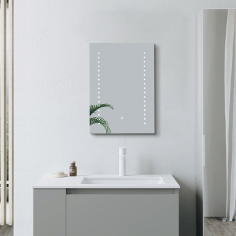 Signature Isabella Front-Lit LED Bathroom Mirror with Demister Pad 700mm H x 500mm W | Product Image