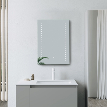 Signature Isabella Front-Lit LED Bathroom Mirror with Demister Pad 800mm H x 600mm W | Product Image