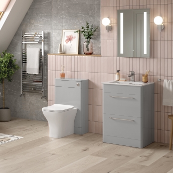 Signature Kalmar Back to Wall WC Toilet Unit 506mm Wide - Grey Gloss